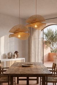 Abat-Jour Suspension en Rotin Design – Eira Lune