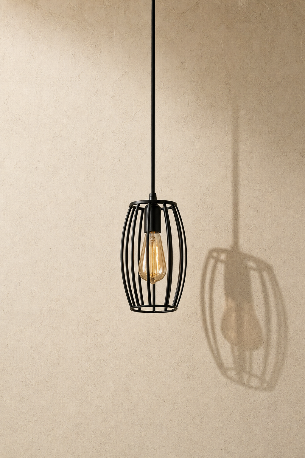 Abat-jour suspension Luma Aube en métal noir au style vintage