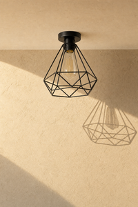Abat-jour suspension Luma Lune en métal noir ajouré au style vintage