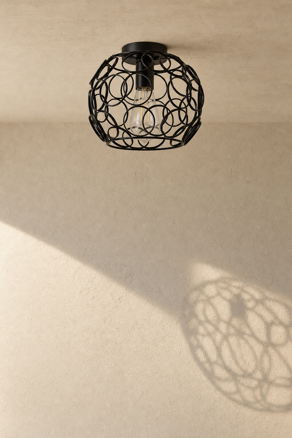 Abat-jour suspension Luma Terra en métal noir ajouré au style vintage