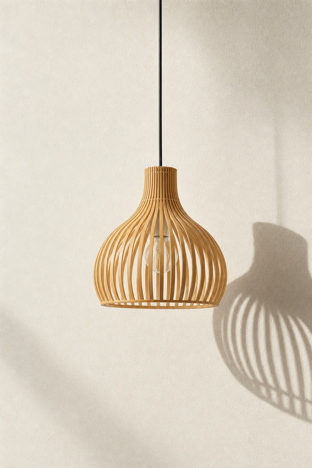 Abat-jour suspension Neria Rive en rotin naturel au design compact