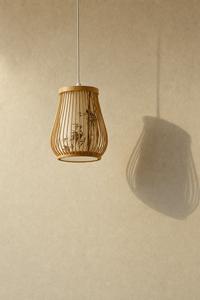 Abat-jour suspension Siena Muse en bambou naturel au style japonais