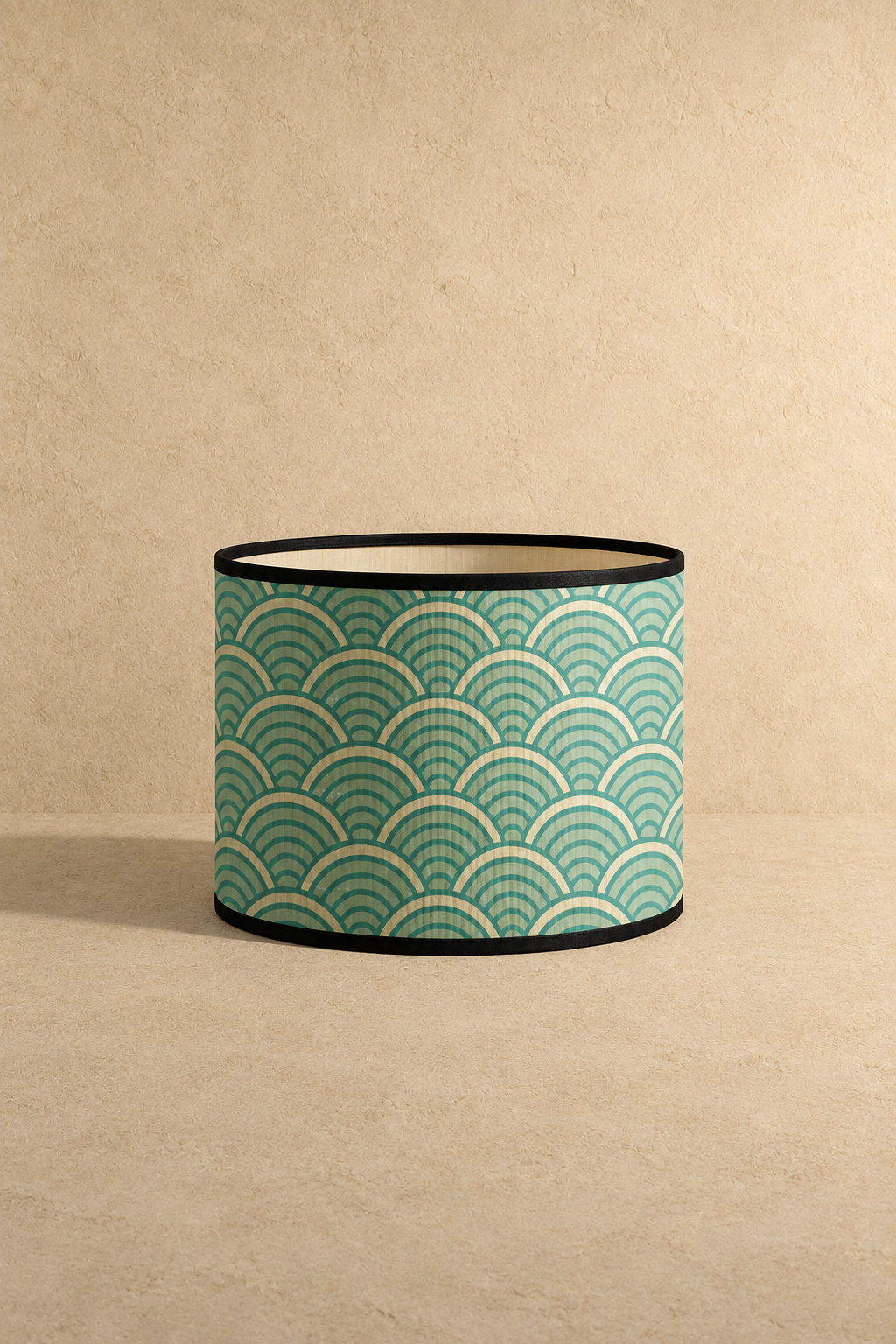 Abat-jour tambour Nara Halo en bambou vert