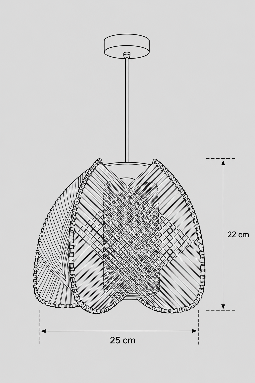 Abat-Jour Suspension en Bois Vintage – Kaia Nacre