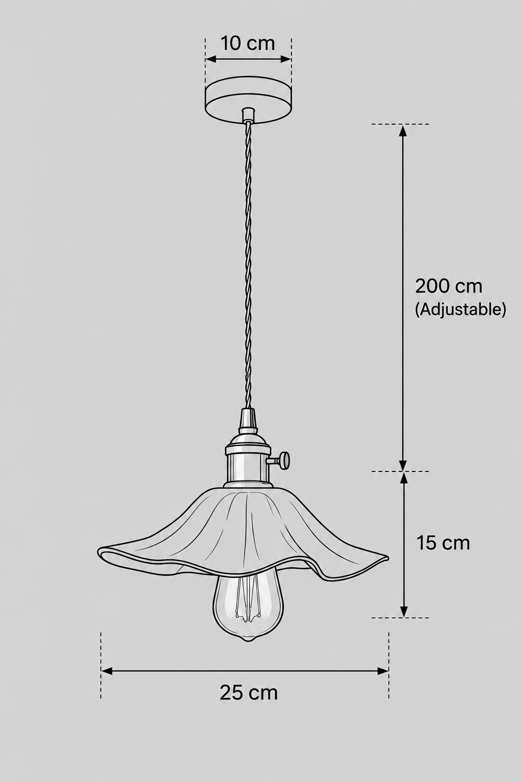 Abat-Jour Suspension en Verre Vintage Doré – Oria Sable