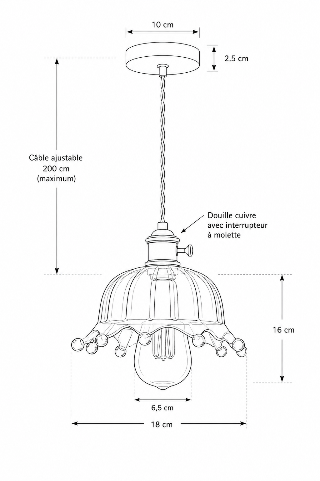 Abat-Jour Suspension Design Nordique – Elio Halo