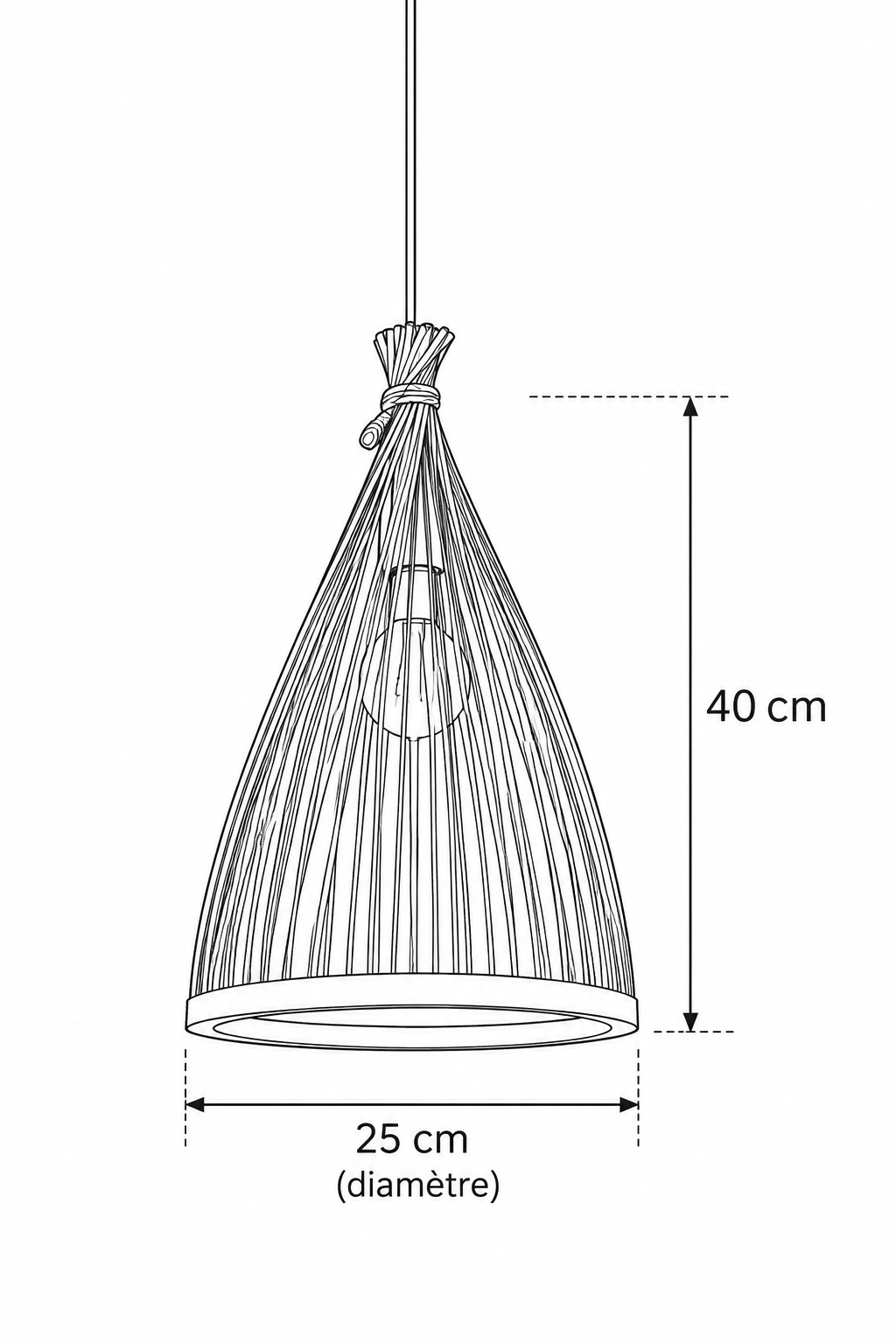 Abat-Jour Suspension en Rotin Design – Neria Muse