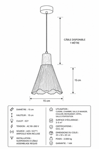 Abat-Jour Suspension en Ciment Design Beige – Siena Halo