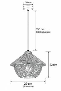Abat-Jour Suspension en Rotin Design – Neria Éclat