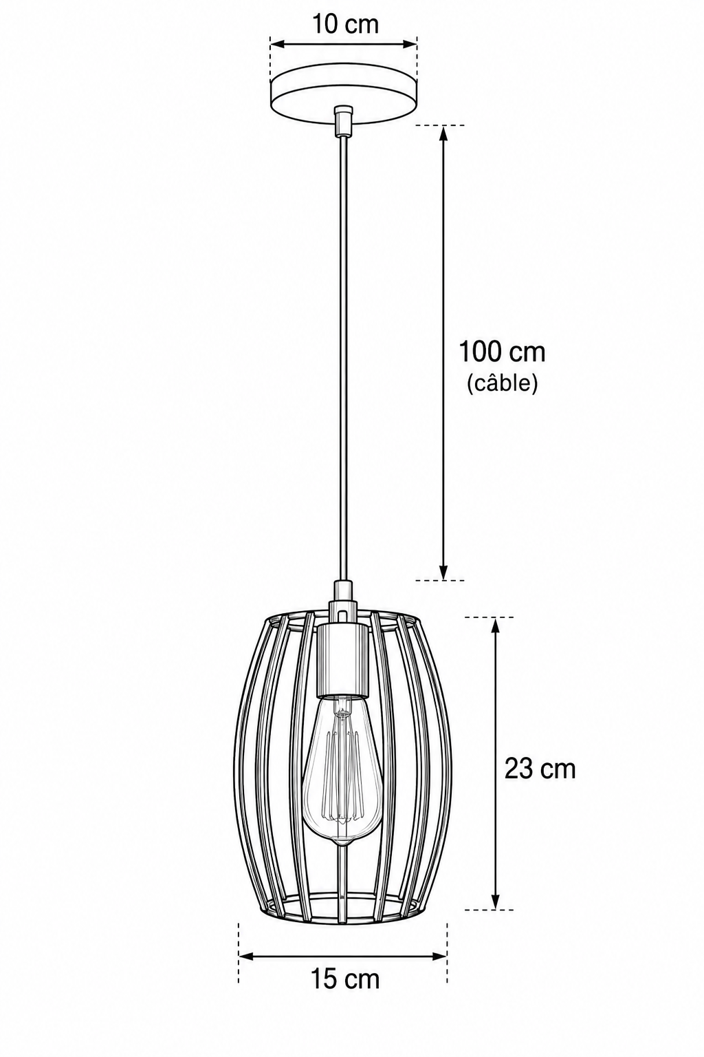 Abat-Jour Suspension en Métal Vintage – Luma Aube