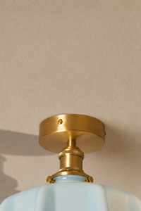 Abat-Jour Suspension en Verre Floral Beige – Celia Halo