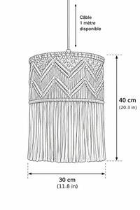 Abat-Jour Suspension en Macramé Bohème – Noma Sable