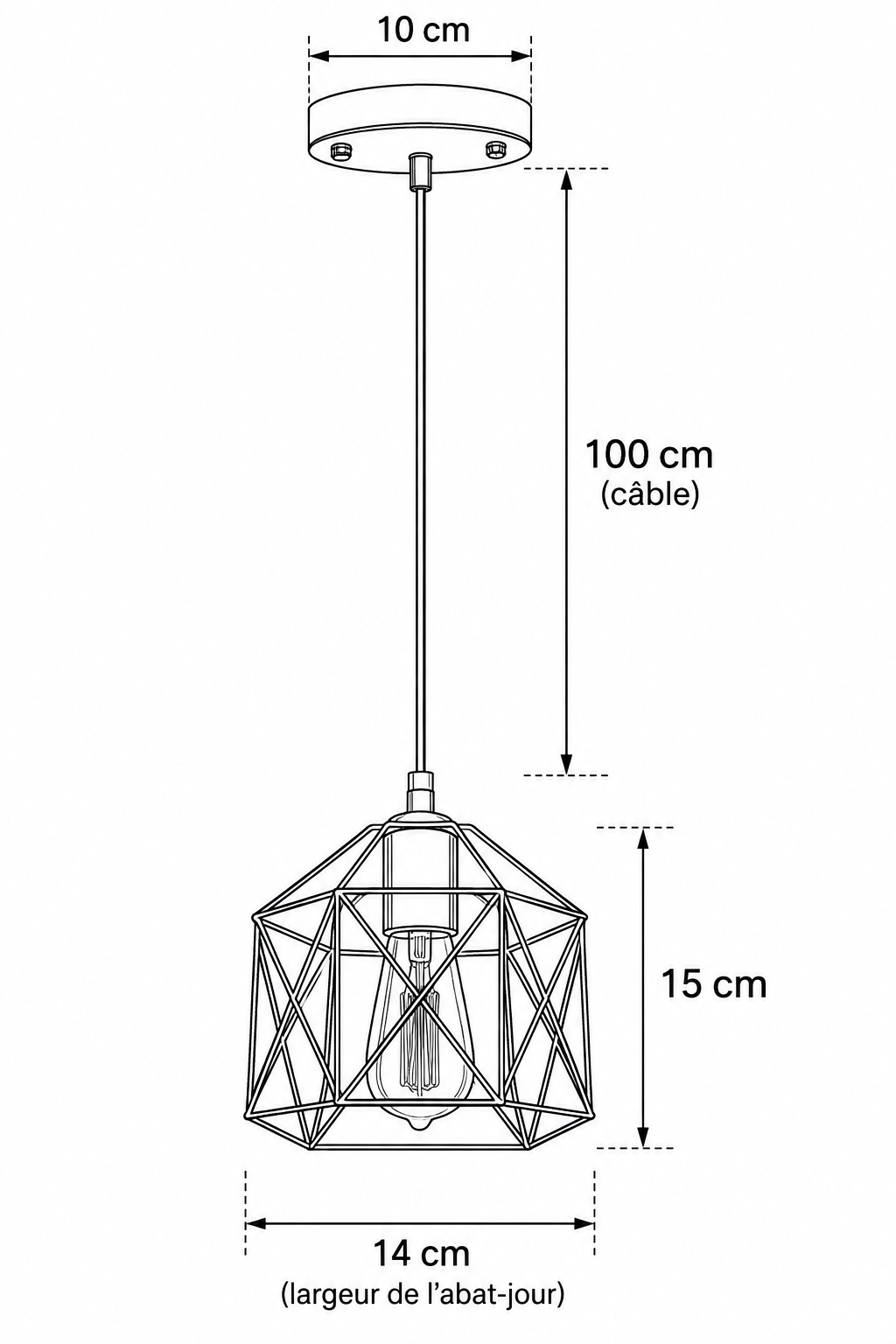 Abat-Jour Suspension en Métal Vintage – Luma Berlin