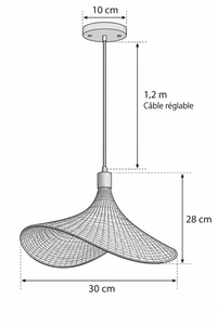 Abat-Jour Suspension en Rotin Design – Alba Sable