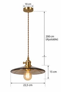 Abat-Jour Suspension en Verre Vintage Doré – Oria Lune