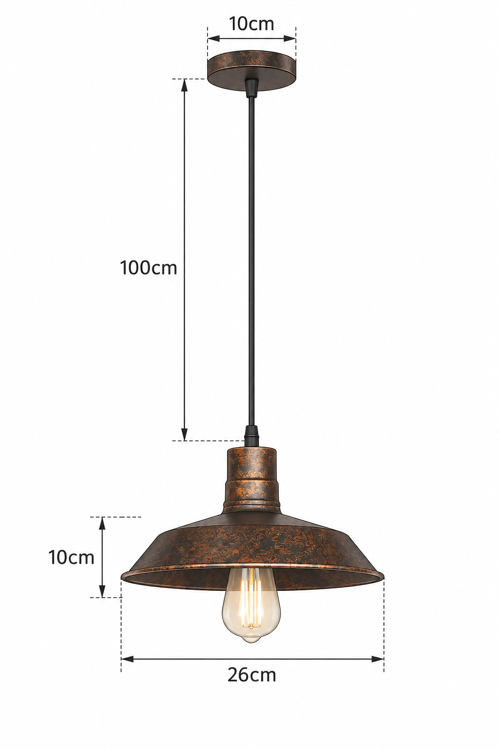 Abat-Jour Suspension en Métal Vintage – Noma Éclat
