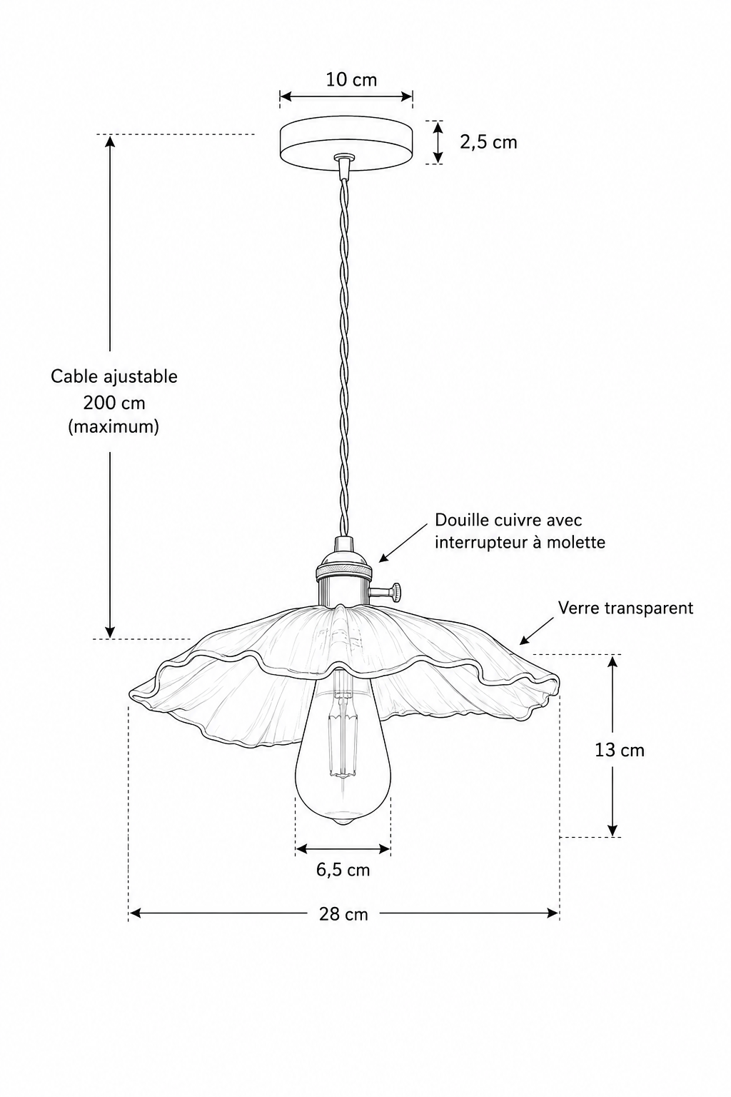 Abat-Jour Suspension Design Nordique – Elio Aube