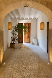 Abat-Jour Suspension en Rotin Design – Alba Nacre