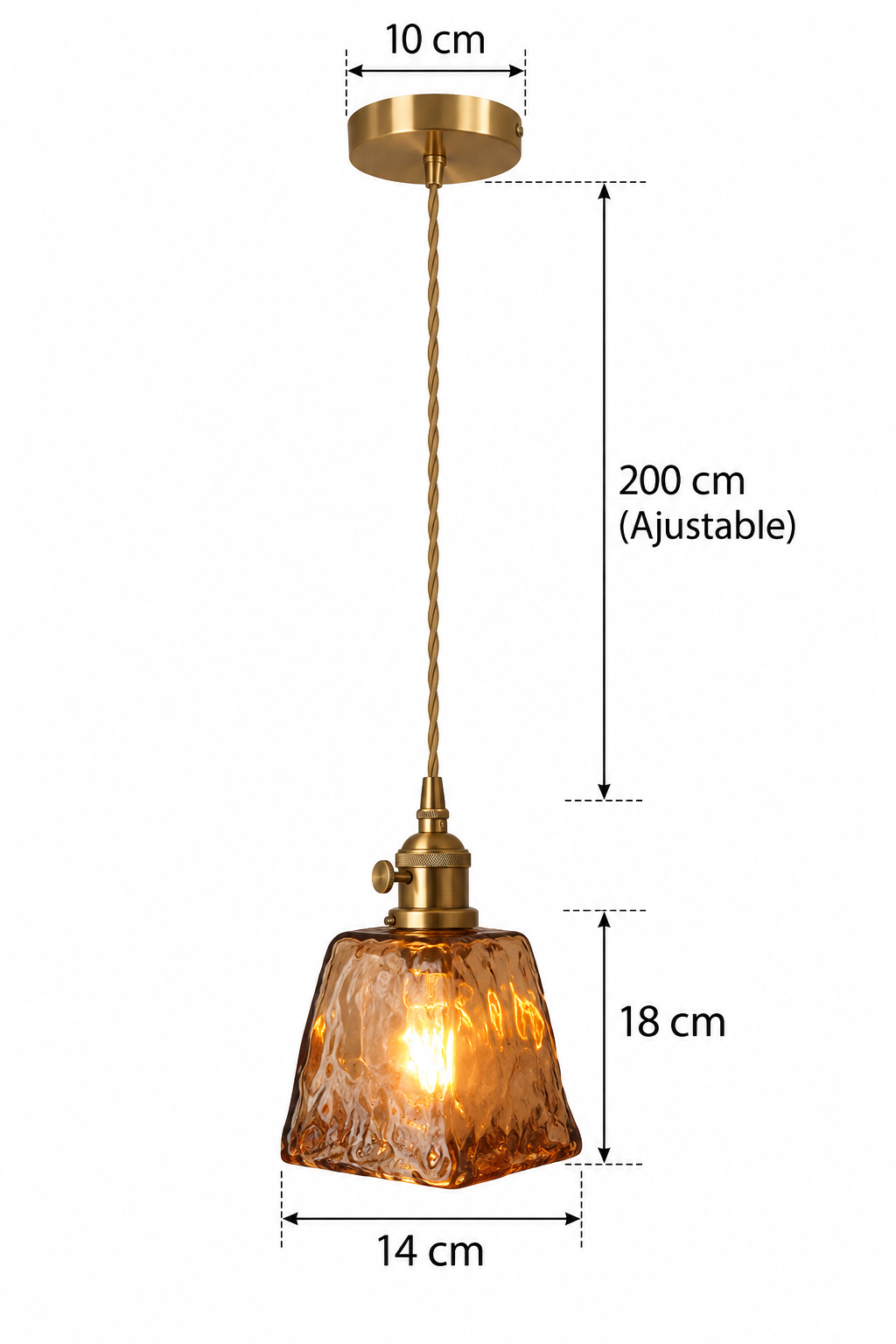 Abat-Jour Suspension en Verre Vintage Doré – Oria Nacre