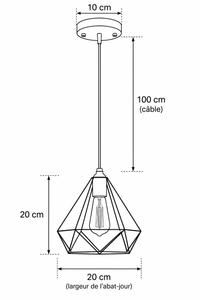 Abat-Jour Suspension en Métal Vintage – Luma Natura