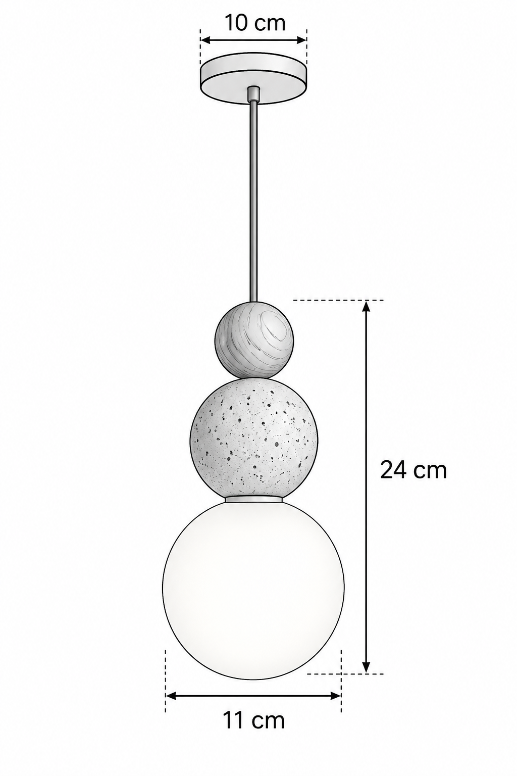 Abat-Jour Suspension en Travertin Wabi-Sabi – Yuna Sable