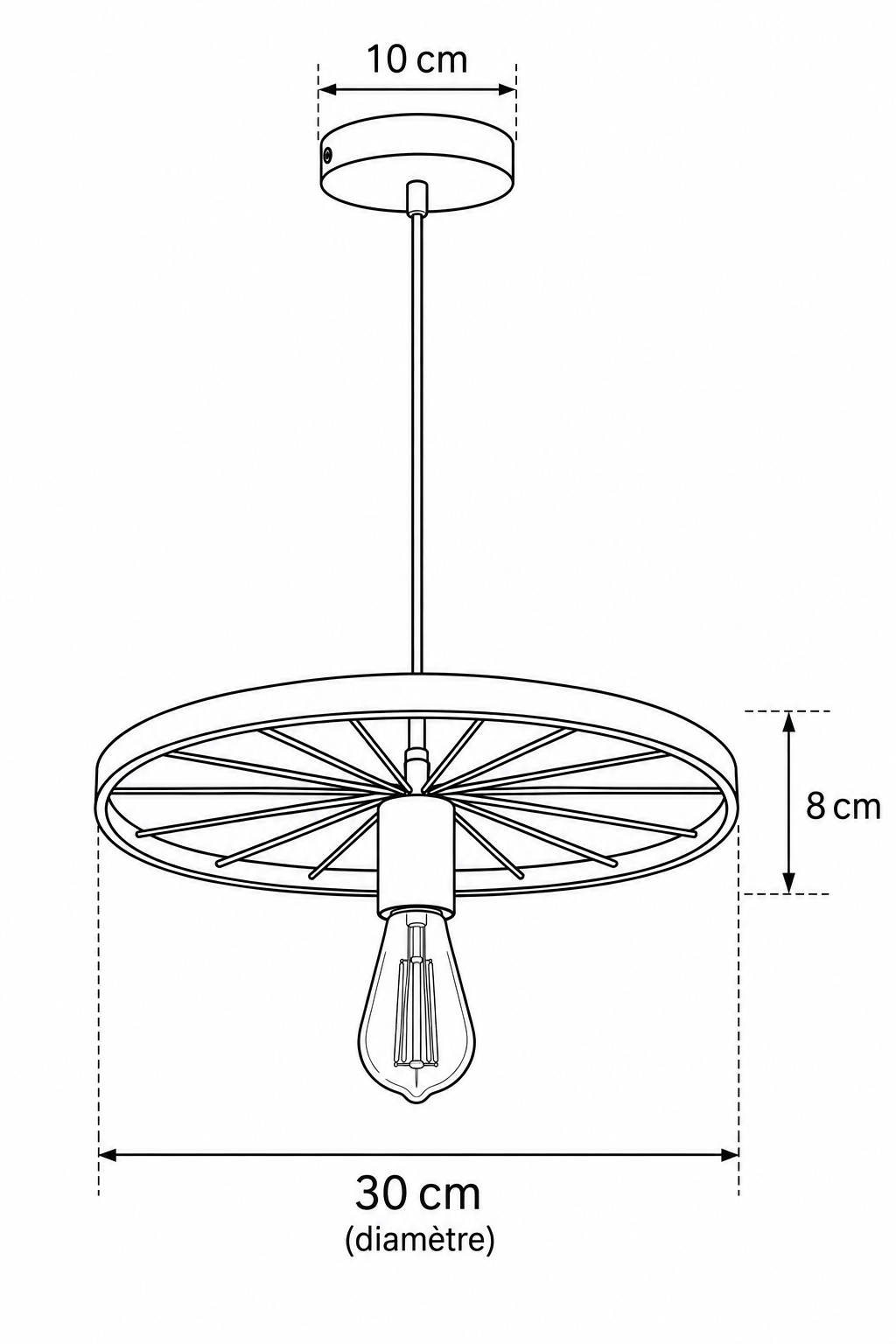 Abat-Jour Suspension en Métal Vintage – Siena Lune