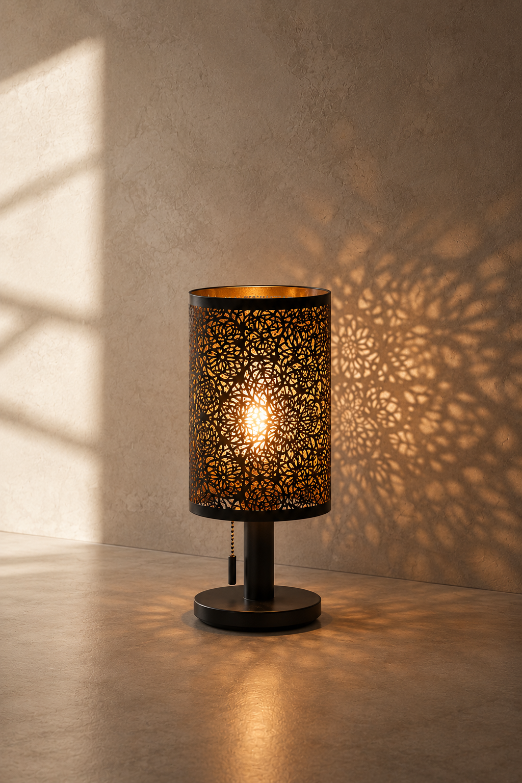 Abat-Jour Lampe de Chevet en Métal Vintage Cylindrique – Vela Aube