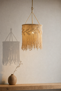 Abat-Jour Suspension en Macramé Bohème – Orla Sable