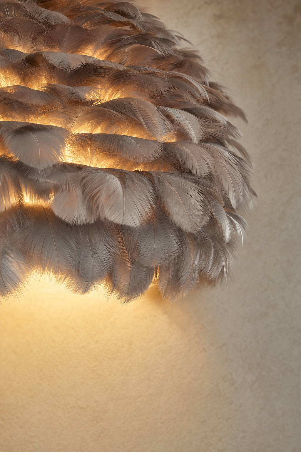 Abat-Jour Applique Murale en Plumes Original – Nilo Halo
